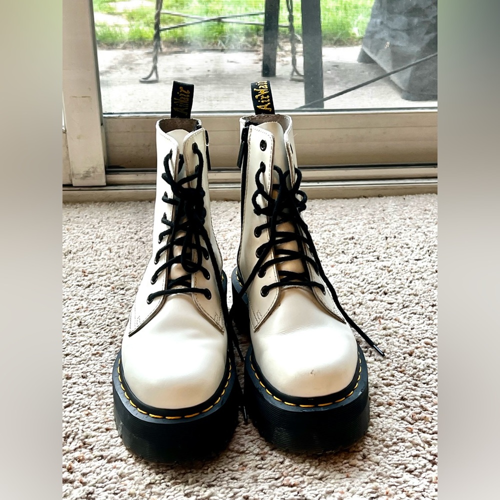 Women's White Platform Doc Martens